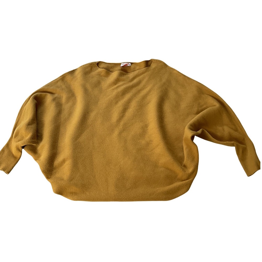 Kerisma G550 Ryker Mustard Yellow‎ Ribbed Dolman Sleeve Boat Neck Sweater SM